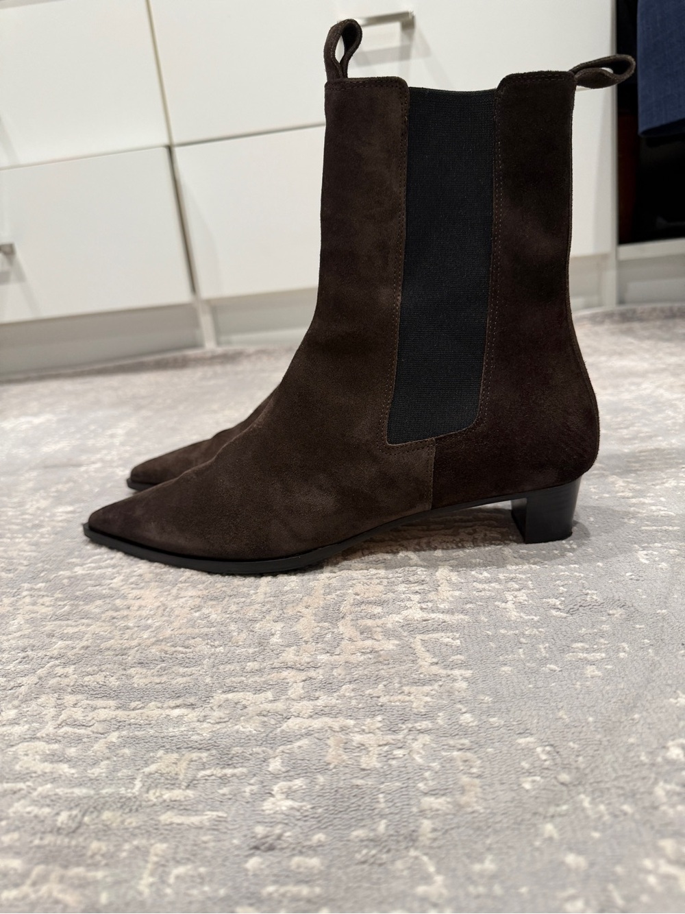 NWB AEYDE Kiki suede Chelsea Boots Dark Brown Suede Women’s 40 10